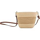 UIBRN Straw Crossbody Purse for Women with Stripe Woven Straw Shoulder Bag with Adjustable Strap Pursesmini Version