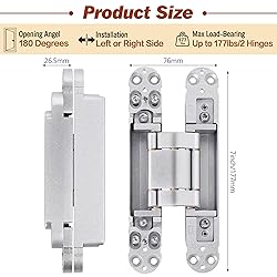 Hawaminent Upgraded Invisible Door Hinges 2 Silver