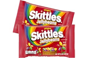 NLS CANDY CO. Skittles Jelly Beans, Fruity Chewy Easter Candy, Original Flavors, Great for Basket or Egg Stuffers, Pack of 2-10oz Bags