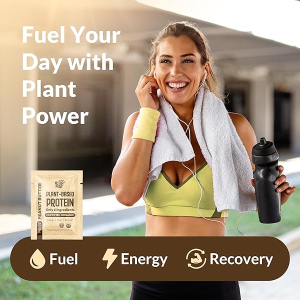 NUTRAPULSE PEANUT BUTTER VEGAN PROTEIN POWDER SAMPLE PACK – 20G ORGANIC PLANT-BASED PROTEIN GLUTEN-FREE, DAIRY-FREE, NON-GMO, SOY-FREE – SMOOTHIE & BAKING FRIENDLY – CLEAN 8 SERVINGS