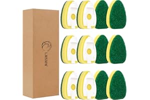 Dish Wand Sponge Refills, Non Scratch Replacement Heads, Heavy Duty Dishwand Scrubber Pads for Soap Dispensing Handle, Dishwa