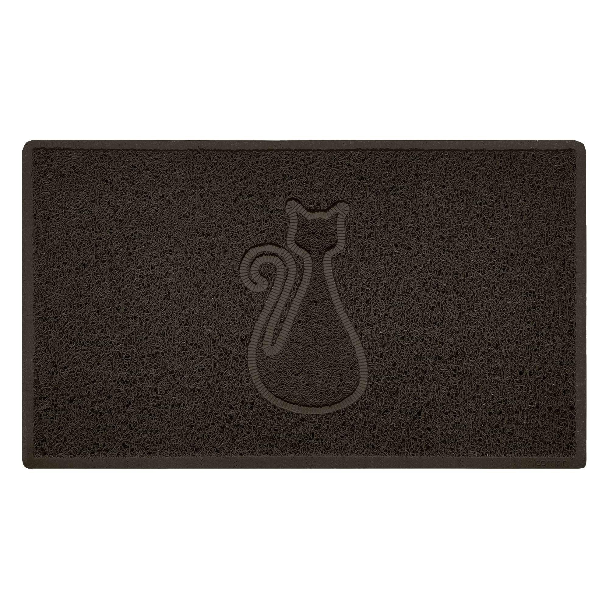 Nicoman CAT Embossed Shape Door Mat Dirt-Trapper Washable Barrier Doormat-(Use Indoor or Sheltered Outdoor)-(75x44cm/29.5x17.3inches,Medium) Brown