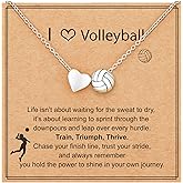 ESPVO Softball/Soccer/Volleyball/Basketball Necklace for Girls Women, Sports Accessories Jewelry Gift for Lovers 16+3 Inches