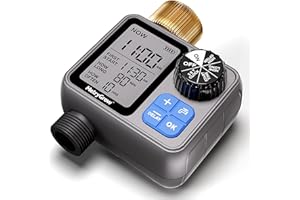 METRYGROW Sprinkler Irrigation Timer with Brass Inlet, Programmable Water Timer for Garden Hose, Automatic Watering System for Yard Lawn, Rain Delay