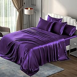 P Pothuiny 6 Pieces King Satin Sheets Luxury Silky