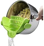 Kitchen Gizmo Snap N Strain Strainer, Clip On Silicone Colander, Fits all Pots and Bowls - Lime Green