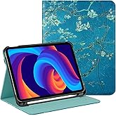 HGWALP Protective Case for iPad (A16) 11th Generation 11 Inch (2025) & iPad 10th Generation 10.9 Inch (2022), Multi-Angle Viewing Stand Cover with Pen Holder & Pocket for iPad 11 inch,Apricot Flower