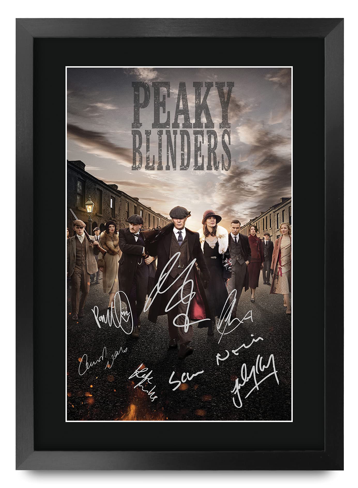 HWC Trading A3 FR Peaky Blinders TV Series Poster The Cast Signed Gift FRAMED A3 Printed Autograph Film Gifts Print Photo Picture Display โ image 1