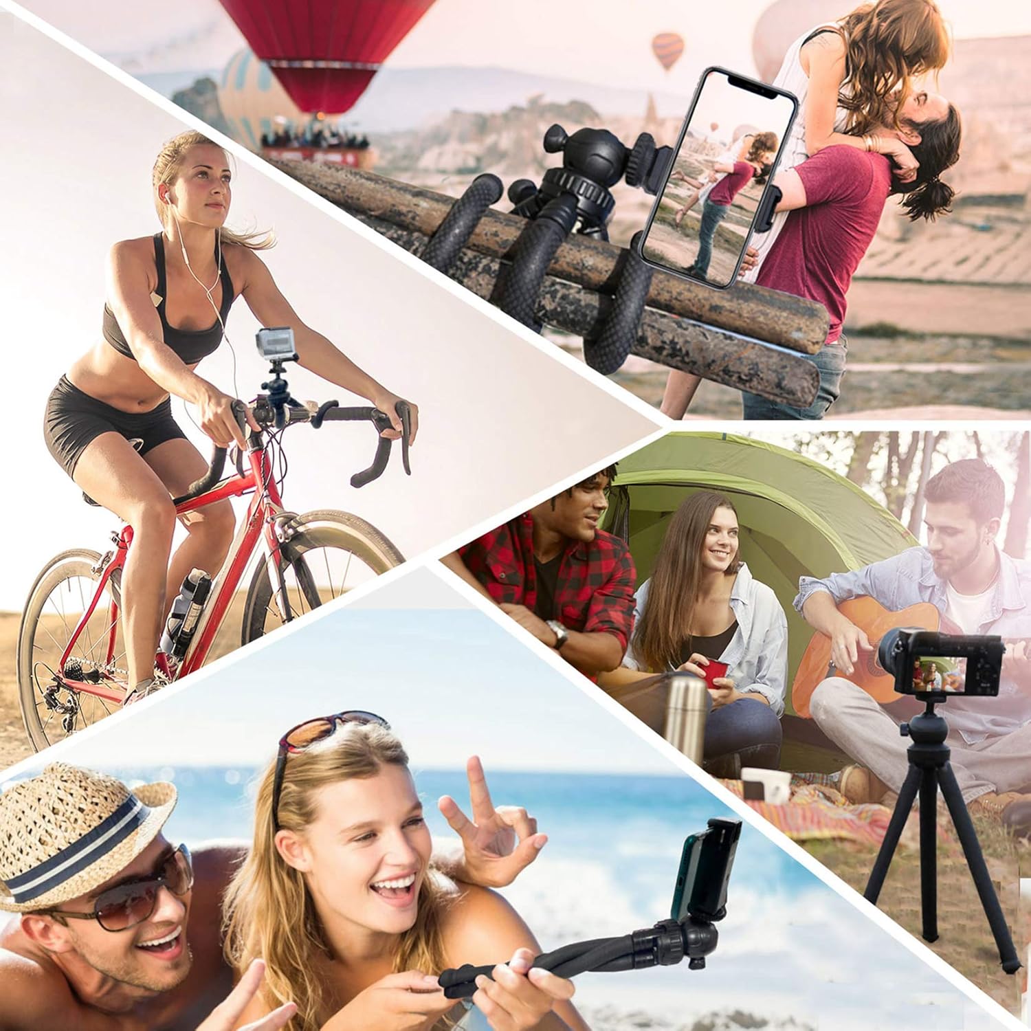 Tripod for iPhone/Android Phone, Goofoto Flexible Phone Tripod with Wireless Remote, Bendable Smartphone Tripod Mini Vlogging Tripod Stand Holder for Camera Mobile Cell Phone(Upgraded) : Camera & Photo