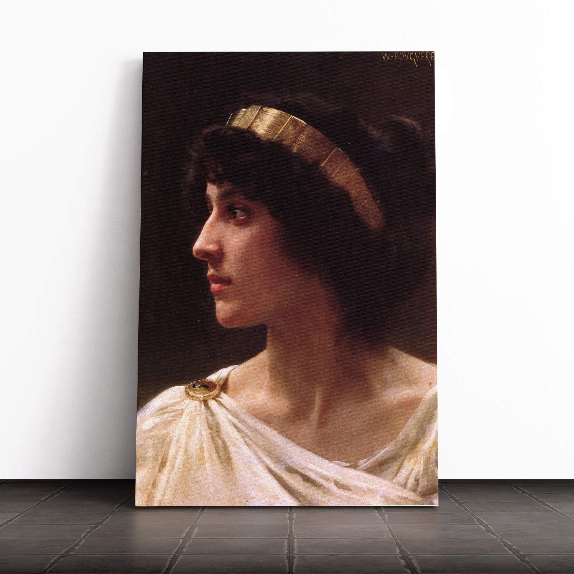 William Adolphe Bouguereau Irene Canvas Print | Gallery Wrapped 30mm Frame Wall Art | 20x14 inches | Ready to Hang | Modern Picture | Living Room Bedroom Lounge Office