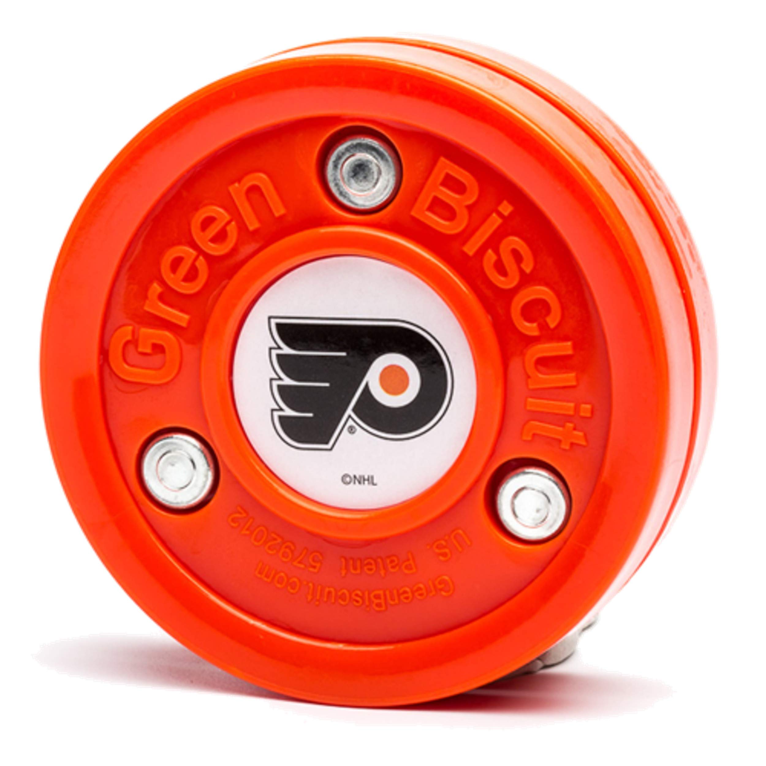 Green Biscuit NHL Teams Original Passing/Handling Training Puck (Philidelphia Flyers) - Off-Ice/Street Hockey Puck