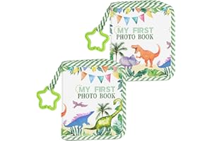TILLFURU Dinosaur Baby Photo Album, My First Photo Book, Baby Memory Soft Album, My First Family Photo Album for Baby, Baby Shower Memory Albums Birthday Gifts, Toddler Photo Album for Newborn Toddler Kids