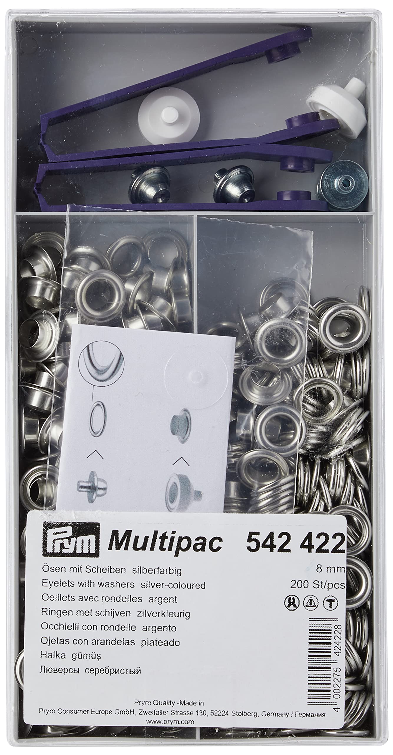 Prym - Silver (8mm) Eyelets and Washers - 1 Unit