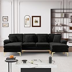 Wrofly U-Shaped Sectional Sofa Couch, 114" Comfy