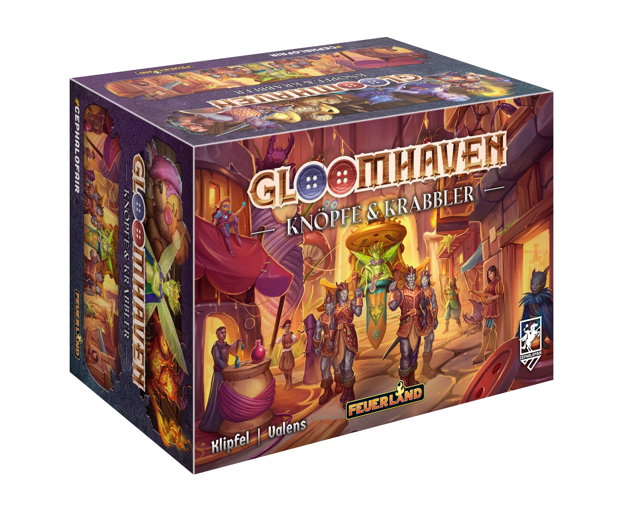 Feuerland Spiele Gloomhaven Buttons & Crawlers: Card Game with Miniatures for 1 Player, Age 14+