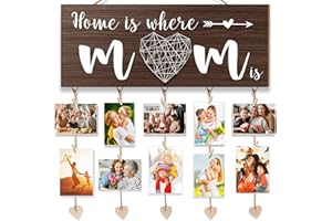 MAYICIVO Best Mom Gifts Mothers Day Gifts for Mom from Daughter Unique Son Husband, Birthday Gifts for Mom Picture Frame Mother-in-Law Gifts New Mom Gifts for Women, Hanging Photo Holder Frame Xmas Card Holder