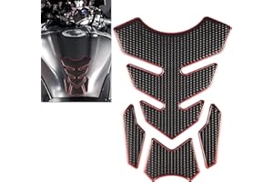 TOMALL 3D Gas Protector - Soft Rubber Tank Pad Decal, Anti Slip Waterproof Motorcycle Sticker (Red)