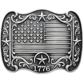 GRAERRY Cowboy Belt Buckle for Men Women Vintage Rodeo Texas Map 1836 Longhorn bull Western Belt Buckles
