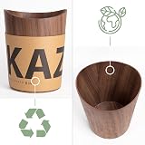 Kazai Real Wood Waste Paper Bin Börje 9L Walnut Office Kids Room view 3