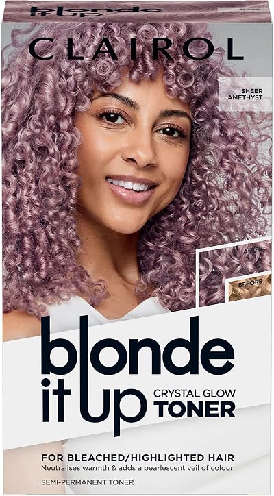 Clairol Blonde It Up Crystal Glow Toner Kit Sheer Amethyst 0% Ammonia