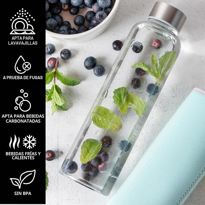Botella de Cristal 500 ml - Con Funda de Neopreno — foto 3 de 7