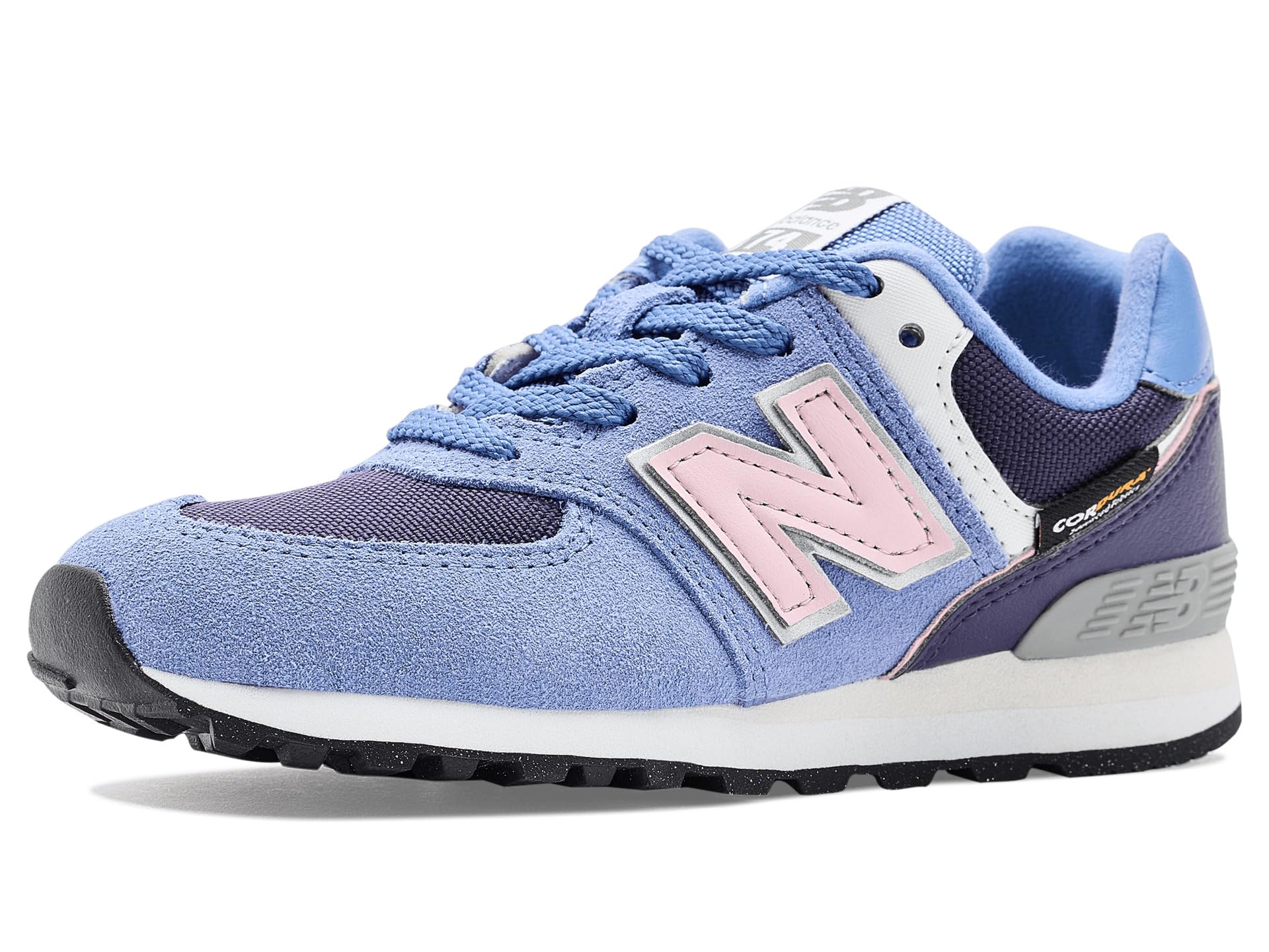 New Balance Kid's 574 V1 Lace-Up Sneaker, Fairweather Blue/Stone Pink, 13 Little Kid Image