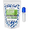 XPRS Nutra Size 3 Empty Capsules - 1000 Count Empty Vegan Capsules - Vegetarian Empty Pill Capsules - DIY Vegetable Capsule Filling - Veggie Pill Capsules Empty Caps (Blue/White)