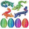 TBOLINE 4PCS 3D Printed Dragon Egg, Mystery Easter Egg Articulated Crystal Animals Fidget Toy for Kid Boy Girls, Mythical Pieces Dragon in Egg Small Dinosaur Eggs Toy (4-Piece-A)