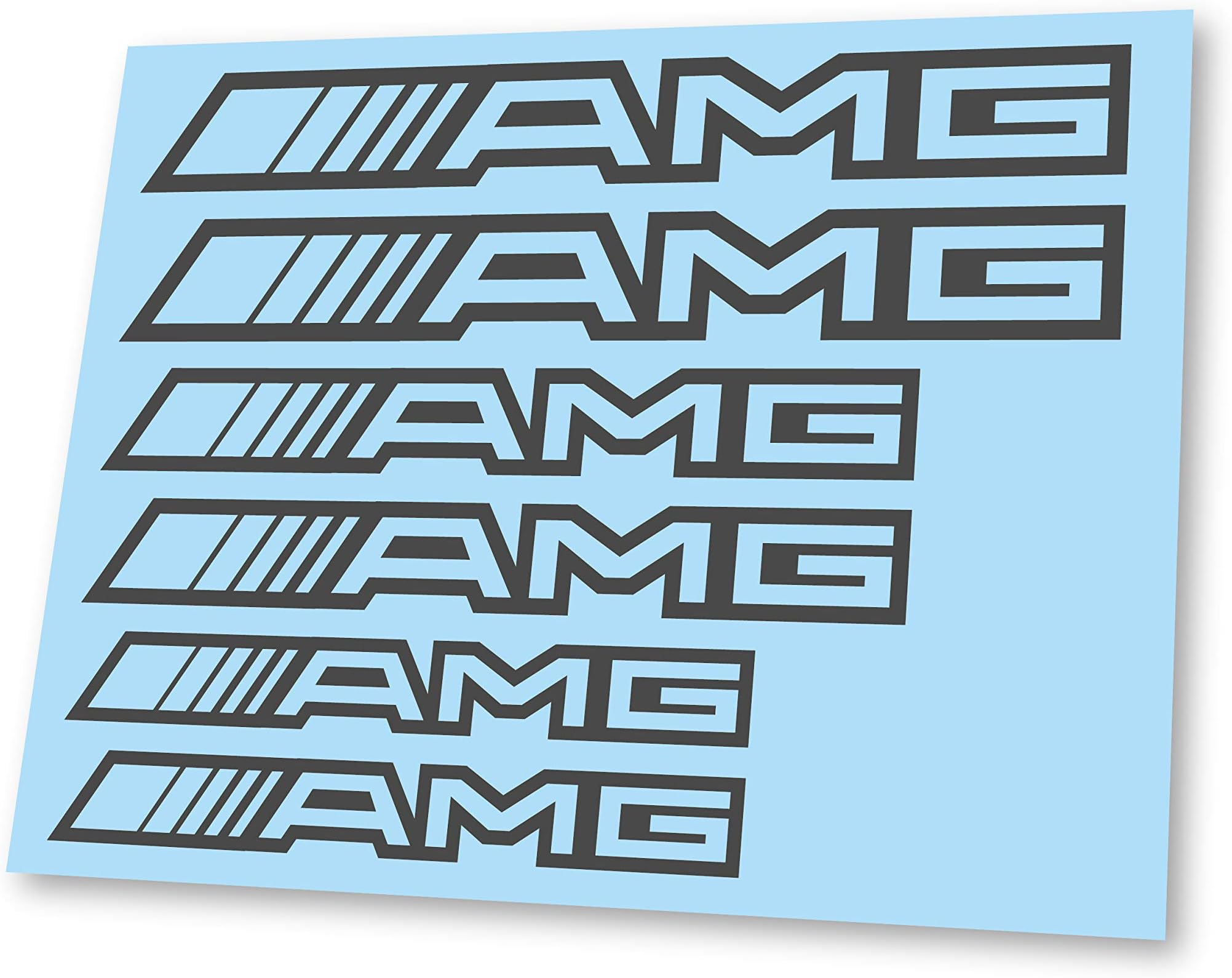 GraphicFX x6 AMG Mercedes Benz Outline Badge Stickers Hi Temp Brake Caliper Decal