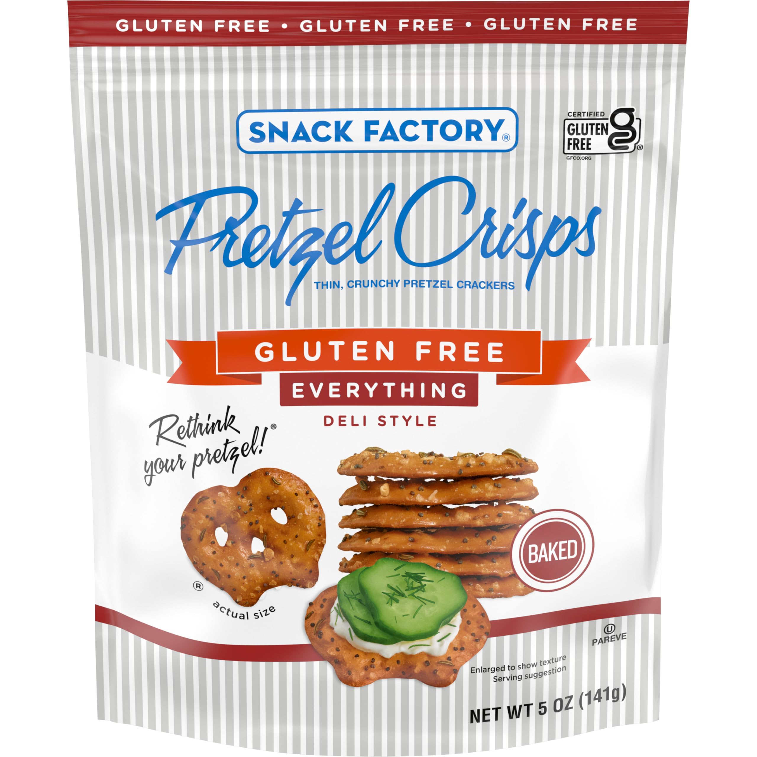 Photo 1 of ***2 BAGS INCLUDED***Snack Factory Pretzel Crisps, Gluten Free Everything Flavor, 5 Oz***2 BAGS INCLUDED***EXP MAY 30,2026