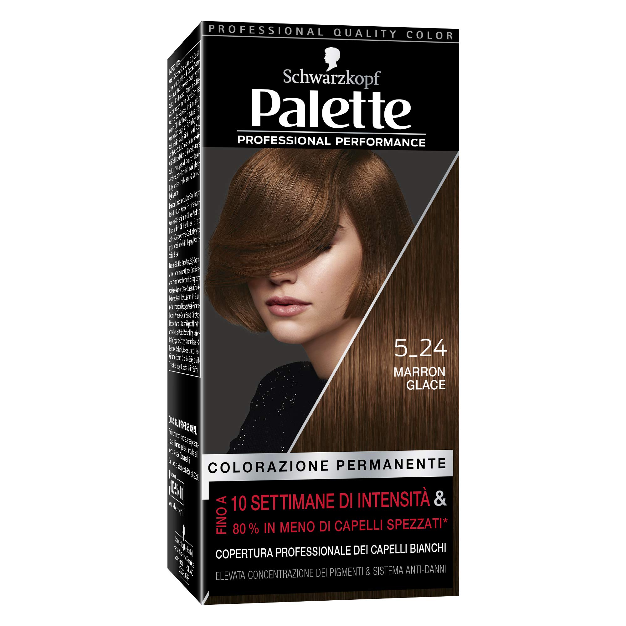 Schwarzkopf Tinta per Capelli Palette Professional Performance, Colorazione Permanent, Tonalità 5-24 Marron Glace
