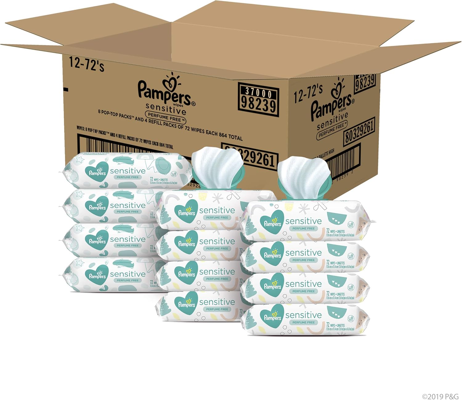 pampers sensitive wipes 864