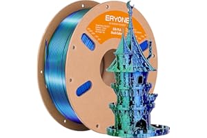 ERYONE Silk Dual Color PLA Filament 3D Printer 1.75mm +/- 0.03mm, Bicolor Filament Two Tone PLA 1KG(2.2lbs) Cardboard Spool, Blue Green