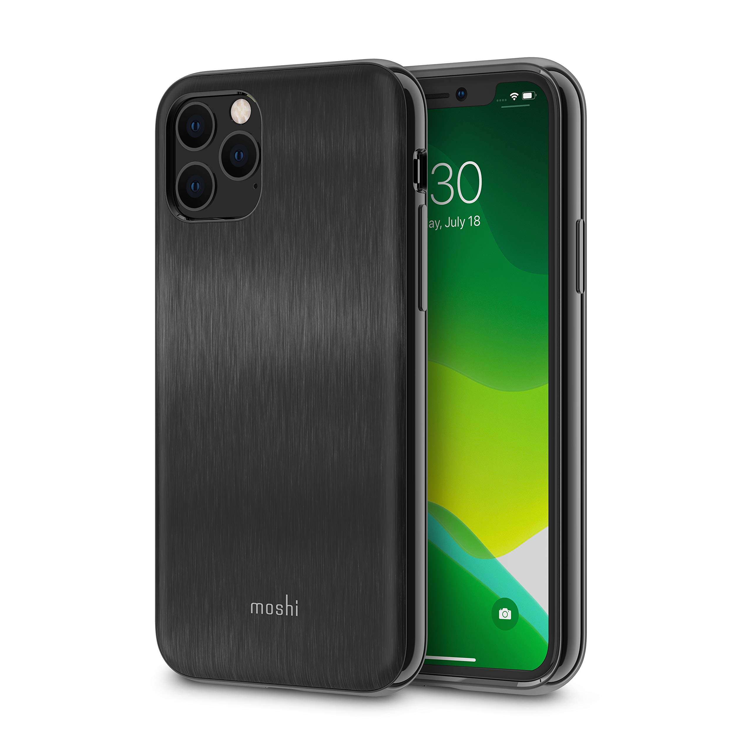 Moshi iGlaze for iPhone 11 Pro Case 5.8-inch, Metallic Frame Design, Military Drop Protection, Sleek Phone Cover for iPhone 11 Pro, Armour Black