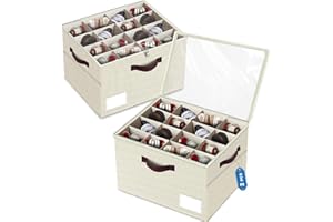 VERONLY 2 Pack Large Shoe Organizer for Closet, Adjustable Dividers Shoe Storage Bins Boxes, Foldable Shoe Holder Cube Containers with Clear Cover for Men’s shoes, High heel,Sneaker,Slippers,Boots(Beige).