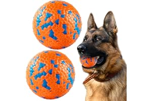 FUSOTO Dog Balls for Aggressive Chewers, Indestructible Dog Toys Ball, Durable Dogs Toys Ball, Solid E-TPU Material Rubber Te