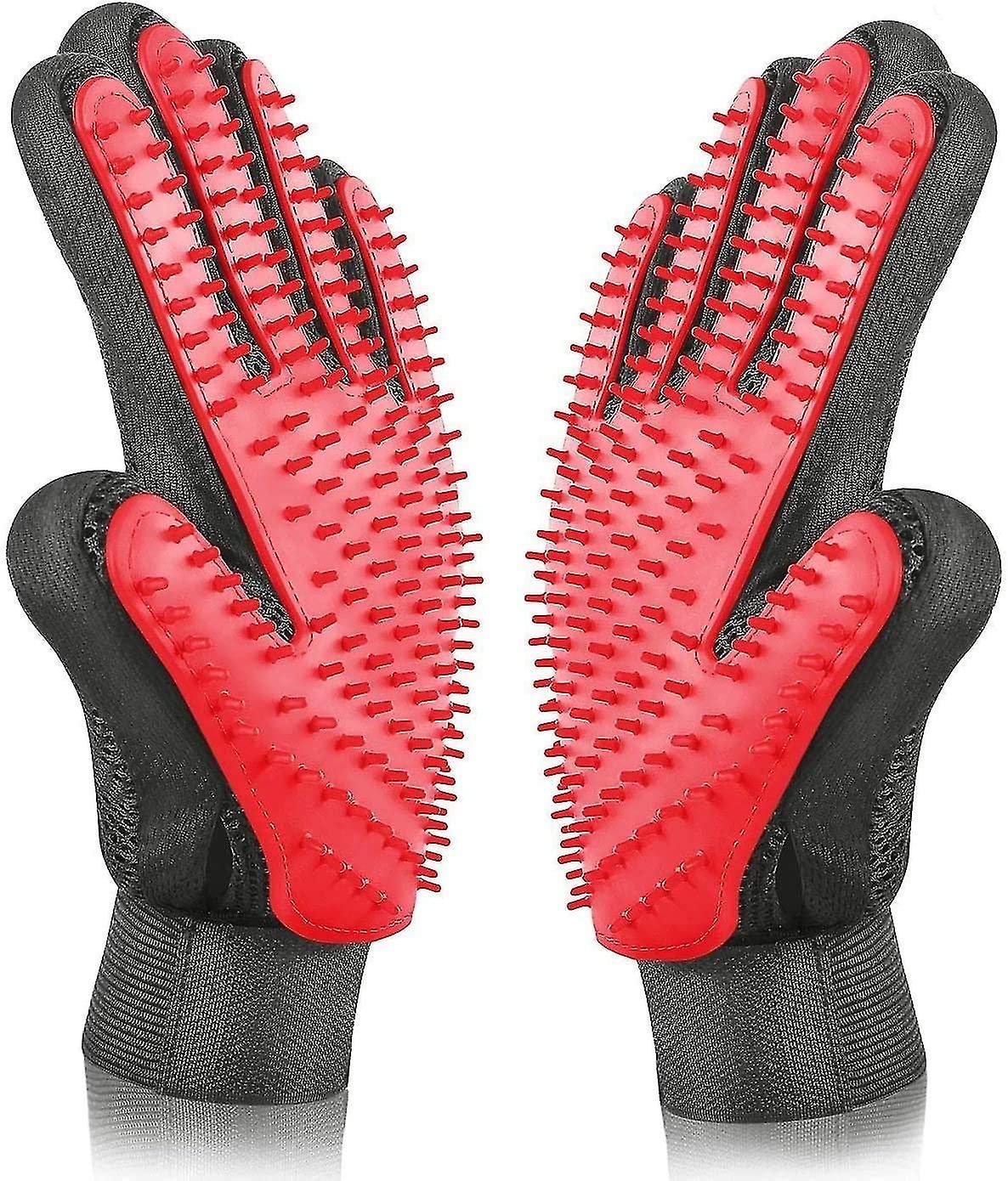 Yeancs Pet Grooming Glove 2 Pack (Red)