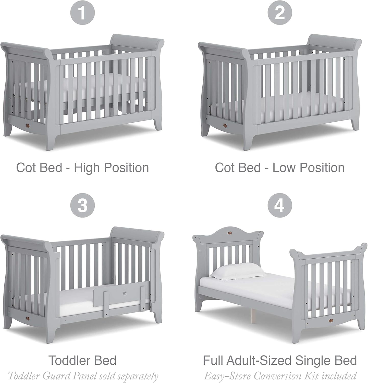 boori sleigh expandable cot