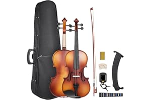 VEVOR Violin 4/4 Full Size for Adults, Violin Fiddle Set for Beginners Student with Hard Case, Rosin, Bow, Shoulder Rest,Brid
