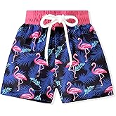 HIHA Toddler Baby Boy Swim Trunks Cartoon Pattern Hawaiian Beach Shorts Board Shorts Swimwear