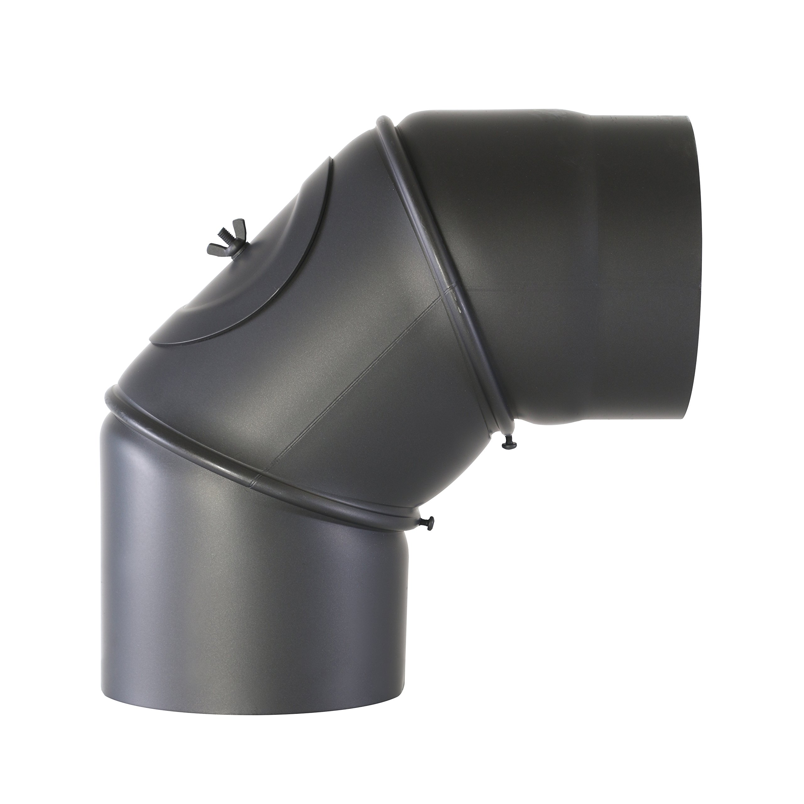 Kaminoflam Chimney Pipe Senotherm Lacquered - Pipe Elbow Adjustable - Stove Pipe 90 Degrees - Oven Pipe - Fireplace Pipe - Fireplace Accessories, 29 x 29 x 15.8 cm