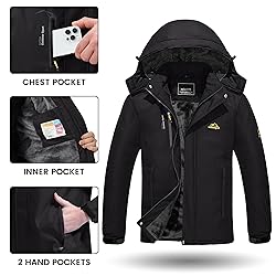 TACVASEN Mens Snow Ski Mountain Jacket Fleece