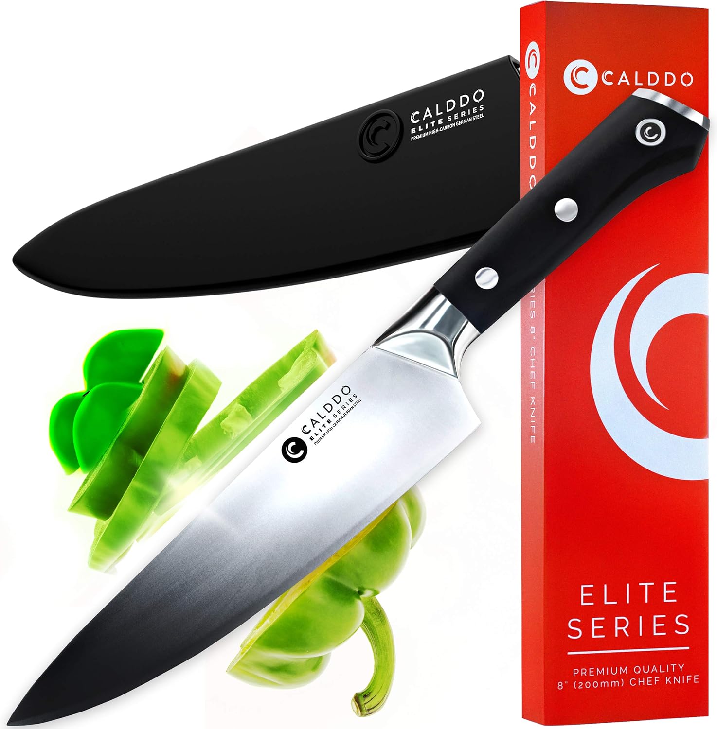 CALDDO Elite Series Chef Knife 8 inch High Carbon German
