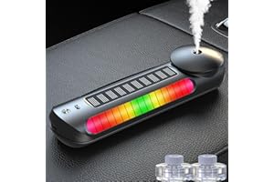 Treligate Solar Smart Car Air Freshener, Car Air Freshener Diffuser with Auto On/Off, Aluminum Alloy Body,3 Adjustable Concentration, No Oil Leakage, Built-in Battery, Ambient Light, Natural Fragrance