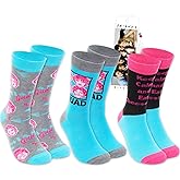 Golden Girls Socks Set - Bundle of 3 Pairs of "The Golden Girls" Crew Socks for Women Shoe Size 8-12 Plus Bookmark | T.V. Show Novelty Set for Adults