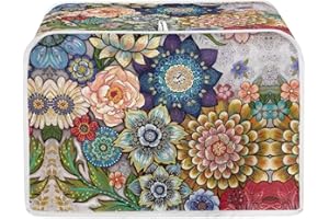 Gomyblomy Vintage Mandalas 2 Slice Toaster Cover Dustproof Cover Small Appliance Cover Bread Maker Cover Dust Protection & Waterproof