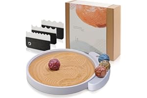 ENSO SENSORY ENSO Japanese Zen Garden Kit for Desk - Inori Premium Sand Garden Gift Set for Meditation Therapy - Mini Zen Décor Office Desktop Accessories - Fir Wood Tray, 4 Hand Crafted Spheres with Custom Holder
