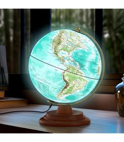 Amazon.com: JOWHOL 8'' Illuminated World Globe with Constellation
