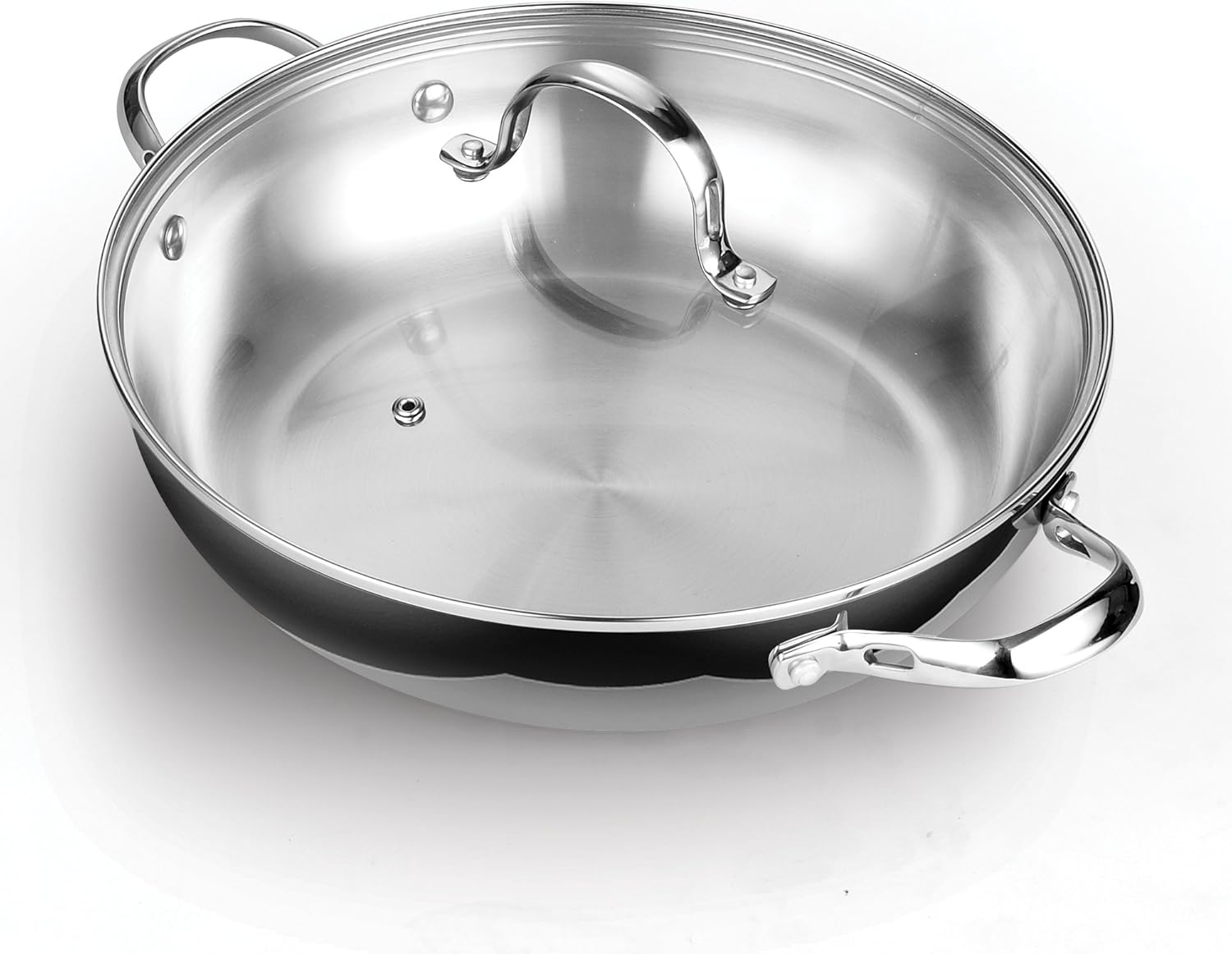 Cooks Standard 12-Inch/30cm Classic Stainless Steel Everyday Chef's Stir Fry Pan: Kitchen & Dining