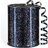 Aoropo 600 Yards Black Shiny Curling Ribbon 1/5 Inch Black Ribbon for Gift Wrapping, Thin Curly Balloon String for Birthday Halloween Christmas Crafts
